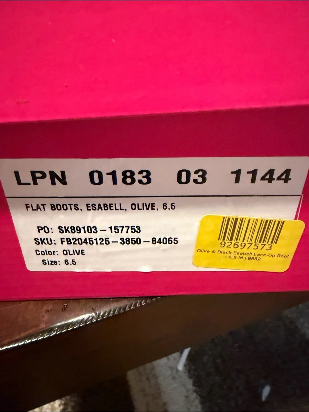 Shoe dazzle Women’s Esabell Lace Up Fur lined Flat Boots Olive Size 6.5 M US